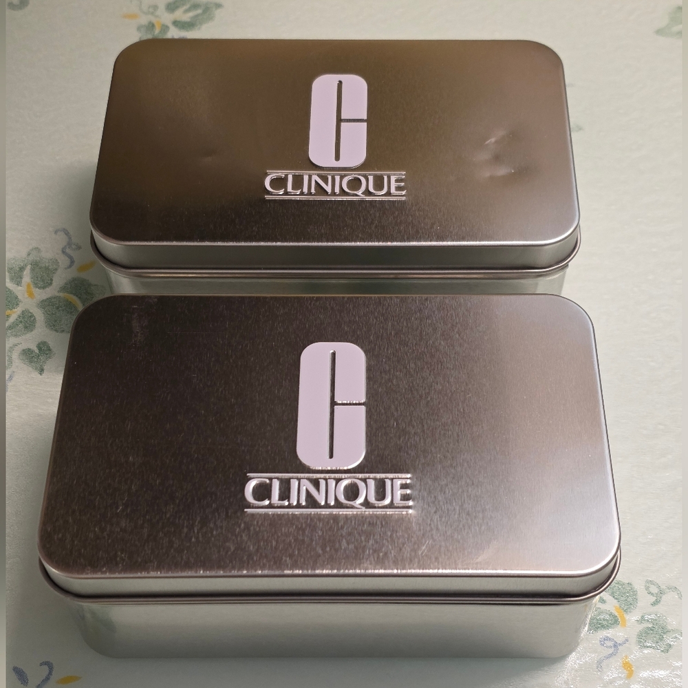Pair Of Clinque Makeup/Toiletry Storage Tins